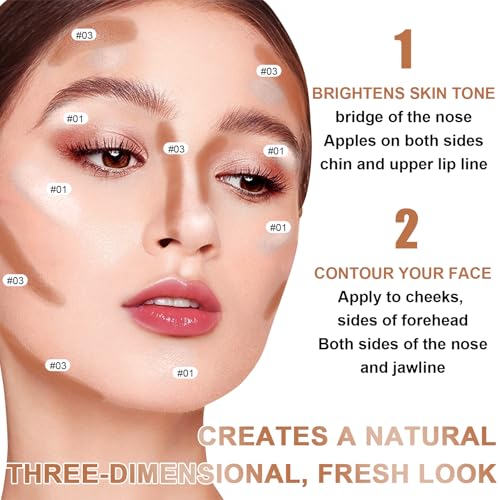 6-Color Cream Contour Stick Makeup Kit with Highlighter & Bronzer