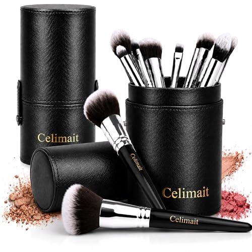 12-Piece Makeup Brush Set with Storage Case | Synthetic Bristles