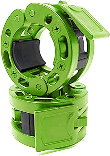 Clout Fitness Quick Release Pair of Locking 2" Olympic Size Barbell Clamp Collar Great for Pro Training (Green)