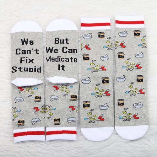 Pharmacist Socks 2 Pairs – RX Gift for Pharmacy Tech