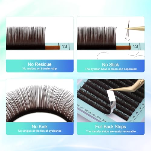 NAGARAKU Individual Lash Extensions 0.15D 7-15mm Mix Dark Brown