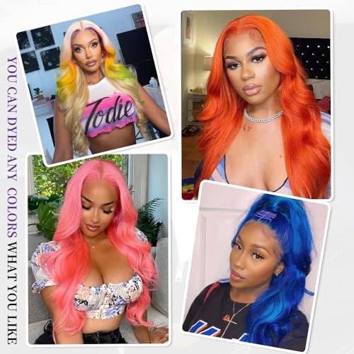 SEMANK 20 Inch Blonde Human Hair Lace Front Wig 613 Body Wave 13x6 HD Frontal