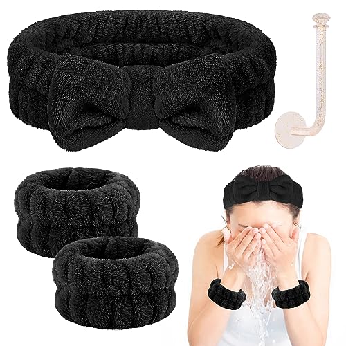 CERETIA Spa Headband & Wristband Set - 7pc Microfiber