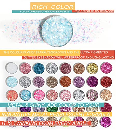 40 Colors Glitter Gel Set - No Glue, Quick-Dry Formula