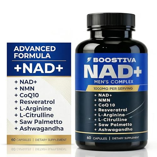 NAD+ Supplement for Men with Resveratrol & CoQ10, 60 Capsules