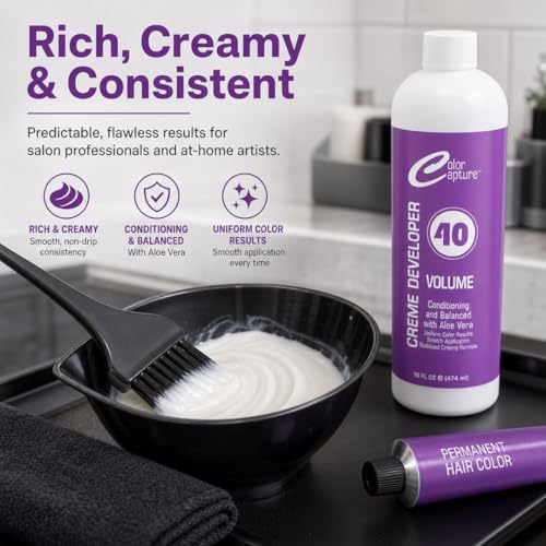 40 Volume Cream Hair Developer with Aloe Vera - Professional Color Lift