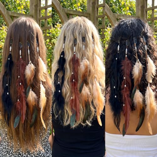 Feather Hair Clips with Korean Velvet - 4 Pack