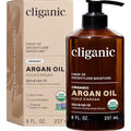 Cliganic Organic Argan Oil 8oz with Pump, 100% Pure - for Hair, Face & Skin