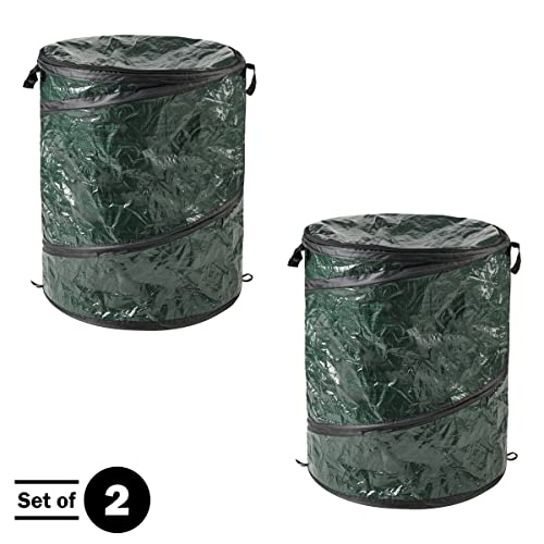 29.5-Gallon Pop Up Outdoor Garbage Can - Collapsible Trash Can for Parties, Yard Waste, or Laundry - Camping Accessories by Wakeman