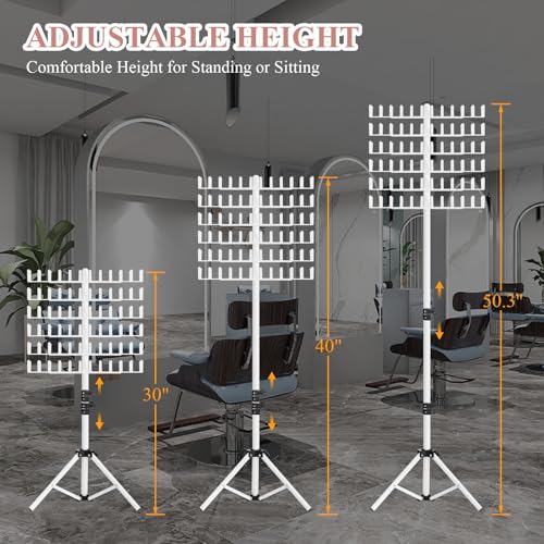 JANMPASK Braiding Hair Rack Height Adjustable 144 Pegs Braiding Rack Hair Extension Holder with Hair Braid Tools,Easy to Assemble