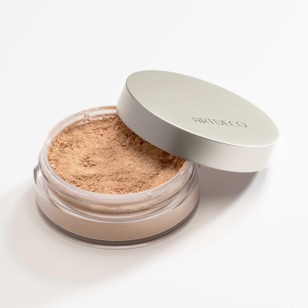 ARTDECO Mineral Powder Foundation - honey – loose setting powder for a smooth & matte finish - medium coverage - perfect for sensitive & oily skin - makeup with zinc & magnesium - vegan - 0.53 Oz