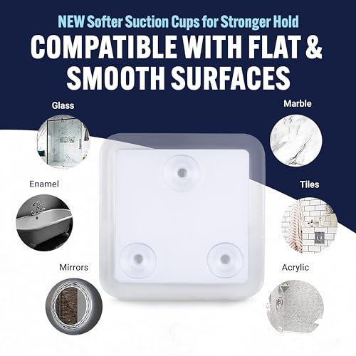 Fogless Shower Mirror with Triple Suction Cups - 5.3" Anti-Fog Shave Mirror