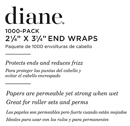 Diane End Wraps for Hair Styling - 1000 Count, 2.25" x 3.25"