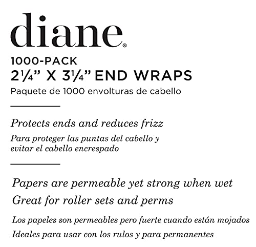 Diane End Wraps for Styling Hair in Salon or at Home 2.25 inch x 3.25 inch , White, 1000 Count(Pack of 1)