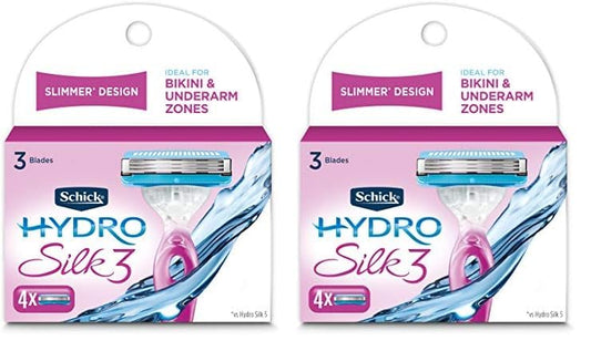 Schick Hydro Silk 3 Razor Blades Refills for Women, 4 Count (Pack of 2)