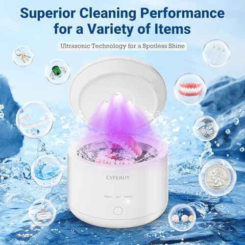 Ultrasonic Retainer Cleaner - 45kHz Retainer Cleaner Machine Dental Cleaning Pod for Dentures, Mouth Guard, Night Guard, Toothbrush Heads, Jewelry with 3 Modes & 160ML Capacity