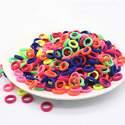 100 Pcs No-Crease Baby Girls Hair Ties - Multicolor Ponytail Holders