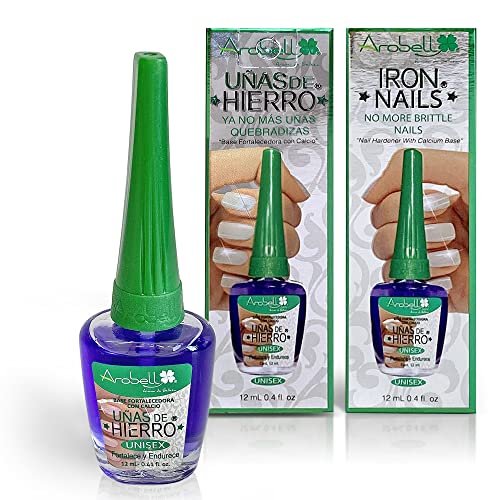 Arobell Iron Nail Hardener and Strengthener for Brittle Nails - 0.4 oz