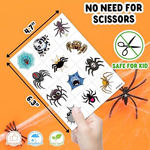 96 PCS Spider Temporary Tattoos - Halloween Party Favors