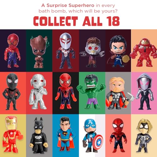 Superhero Bath Bombs with Surprise Toys - 6 Pack, Fruity Scent