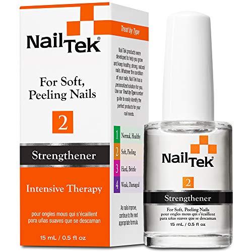 Nail Tek Intensive Therapy 2- For Weak, Thin, Soft, Peeling Nails, with Protein Formula, Reinforces, Thickens Nails, Promotes Strength and Flexibility, 0.5 Ounce - 1 Pack