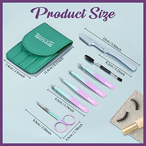 7-Piece Eyebrow Tweezers Set with Scissors & Razor