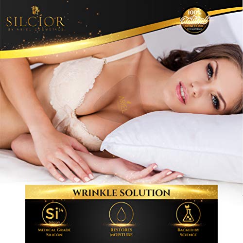 SILCÍOR 4 Pack Anti-Wrinkle Silicone Chest Pads for Wrinkle Reduction, Reusable & Skin-Friendly