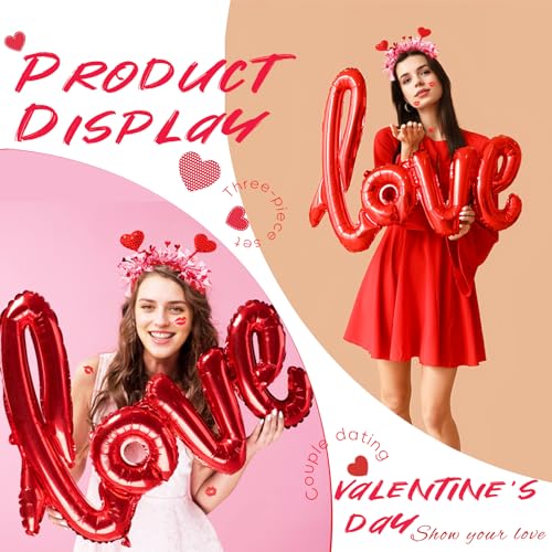 Valentine's Day Heart Sequin Bopper Headband Set - 3pc
