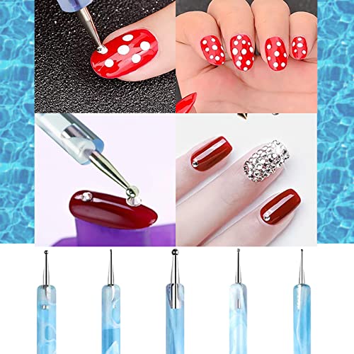 21PCS Acrylic Nail Brush Set Nail Art Brushes for Acrylic Application UV Gel Nail Brush Dotting Pen 3D Nails Brush for Acrylic Powder Nail Extension Acrylic Nail Kit Set Professional (21PCS Blue)