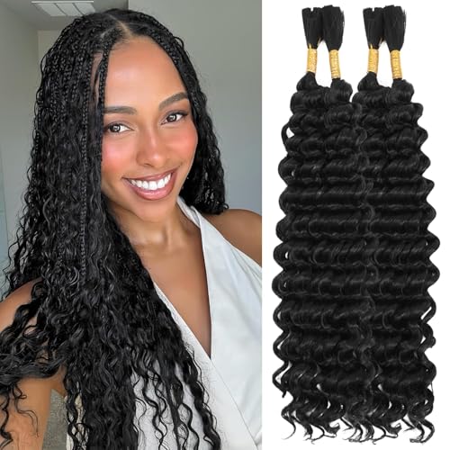 Boho Braiding Hair 20 Inch 4 Bundles Wet Wavy Deep Wave
