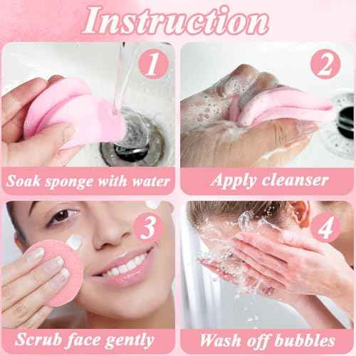 240 Pieces Facial Sponge Compressed,Professional Makeup Removal Sponge Pad,Round Face Cleaning Sponge for Spa,Exfoliating,Mask