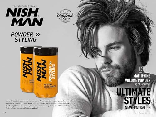 Nishman Hair Styling Powder 20g - Matte Texture & Hold (Pack of 2)