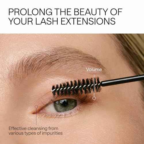 Lash Shampoo Kit with Eyelash Spoolie & Eyelash Shampoo Included - Lash Cleaning Kit for Salon, Home - No Parabens, No Sulfates - Eye Wash Kit with a Brush - 3.38 Fl Oz