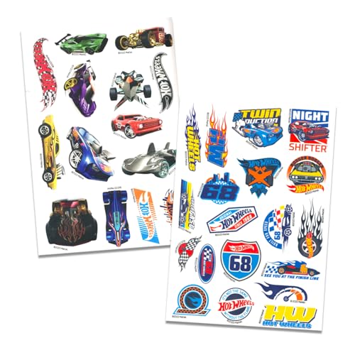 Hot Wheels Temporary Tattoos - 50+ Tattoos with Door Hanger