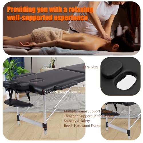 VIRRMO Portable Massage Table with Neck Stretcher, 84in
