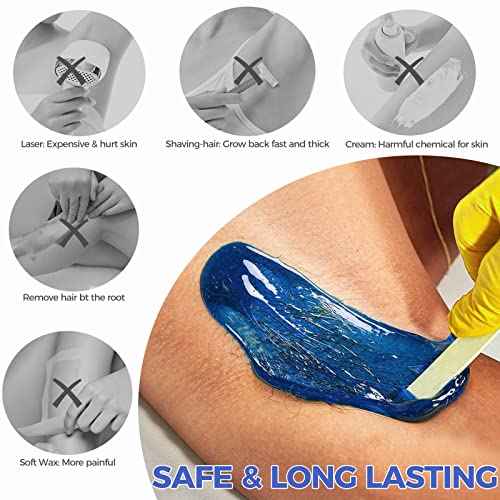 Hard Wax Beads for Hair Removal -1lb/16oz Wax Beans Kit with 10 Wax applicator Sticks for Full Body, Facial, Brazilian Bikin,and legs¡¦