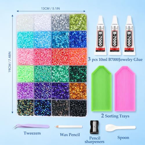 USLVL Complete Bedazzler Kit with 24 Colors of Rhinestones