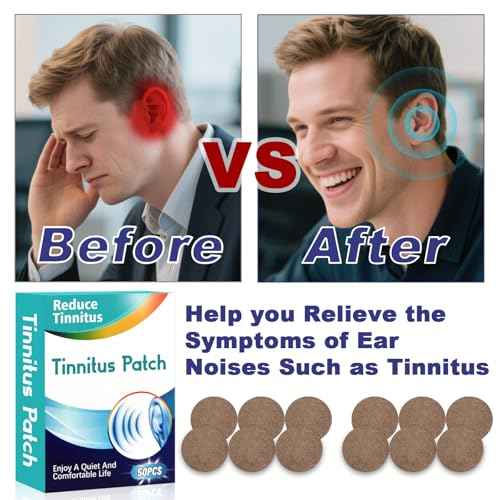 Tinnitus Relief for Ringing Ears, Tinnitus Relief Patches, Effective Tinnitus Treatment can Reduce Tinnitus, Relieve Hearing Loss, and Improve Ear discomfort, 50PCS-A
