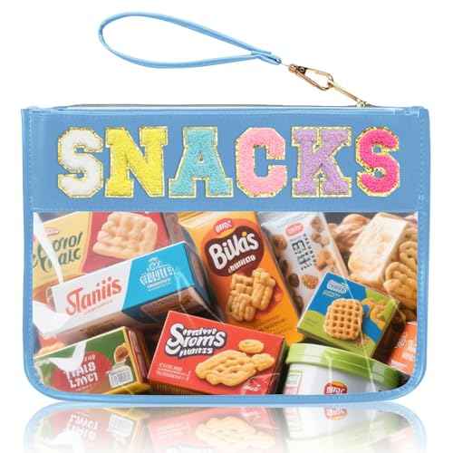 Snack Bags Clear Pouch Travel Makeup Bag Chenille Letter Bags for Zipper Pouch Clear Cosmetic Bag Clearly Tote Bag Makeup Travel Bags for Women