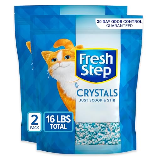 Fresh Step Crystals, Premium Cat Litter, Scented, 16 lbs total, (2 Pack of 8lb Bags) (Package May Vary)