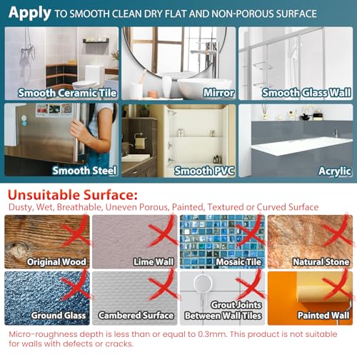 TAILI Shower Mirror Fogless for Shaving & Double Layer Soap Dish, Anti Fog Shaving Mirror NO-Drilling & Removable, Fogless Mirror Shatterproof & Waterproof