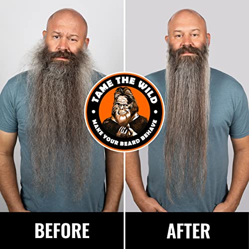 TAME THE WILD MAKE YOUR BEARD BEHAVE Beard Straightener for Men Kit - Includes Portable Heated Beard Brush, Beard Soap, Pearwood Comb, & Storage Case