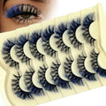 Blue Colored Lashes 20MM Fluffy Mink D Curl 7-Pack