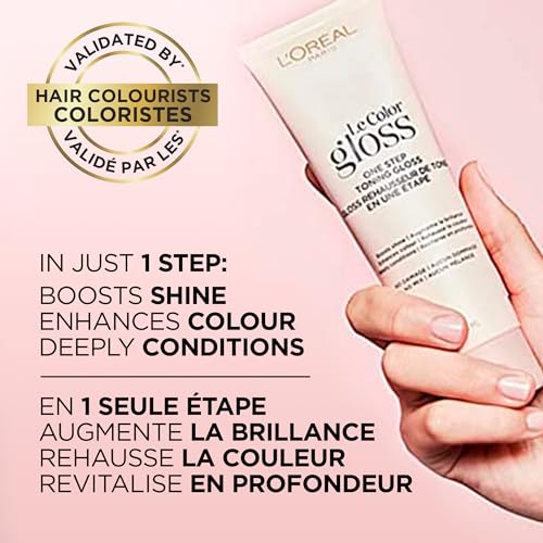 L¡¯Oreal Paris Le Color Gloss One Step In-Shower Toning Hair Gloss for Bleached Hair, Neutralizes Brass, Conditions & Boosts Shine, Platinum Pearl, 4 Ounce