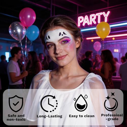 22 Color Face Paint Kit with Brushes & Sponges