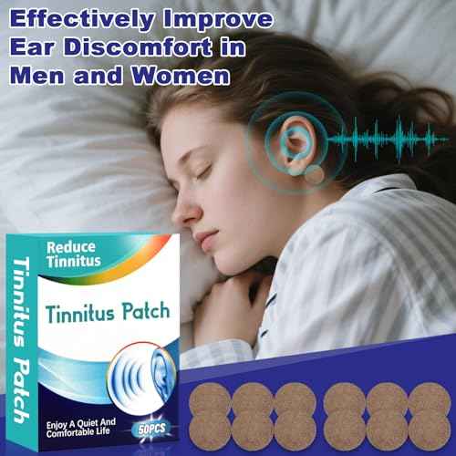 Tinnitus Relief for Ringing Ears, Tinnitus Relief Patches, Effective Tinnitus Treatment can Reduce Tinnitus, Relieve Hearing Loss, and Improve Ear discomfort, 50PCS-A
