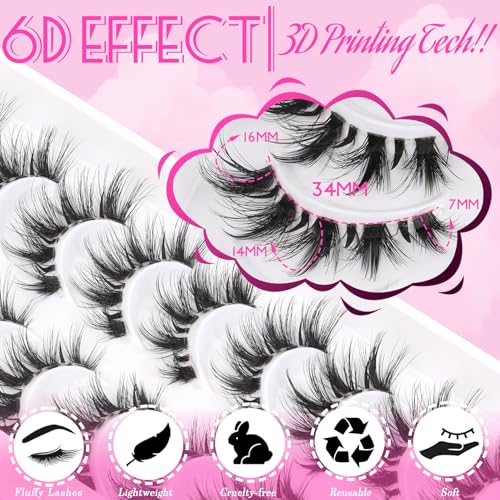 Veleasha Manga Cat Eye Lashes - 6D Spiky False Eyelashes 7-16MM