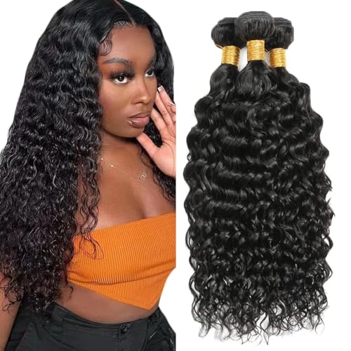 1B Water Wave Human Hair Bundles 26 Inch Brazilian Virgin