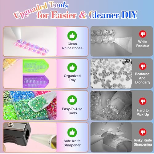 50000Pcs 3mm Flatback Rhinestones Kit with B7000 Glue