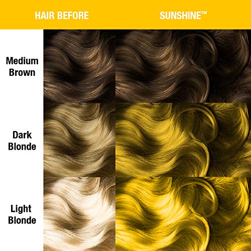 MANIC PANIC Classic Sunshine Semi Permanent Hair Color - Warm Sunflower Yellow Hair Dye for Women & Men That Lasts 4-6 Weeks - Vegan, Ammonia & Cruelty-Free - Create & Mix Custom Shades (4oz / 2pk)